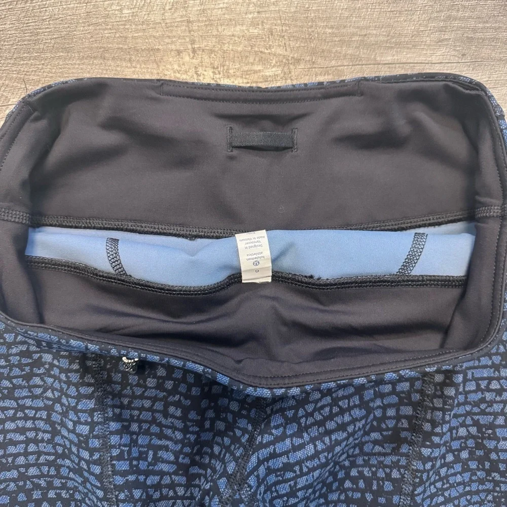 Lululemon Pace Rival Cropped Legging Blue/Black Womens Sz. 6